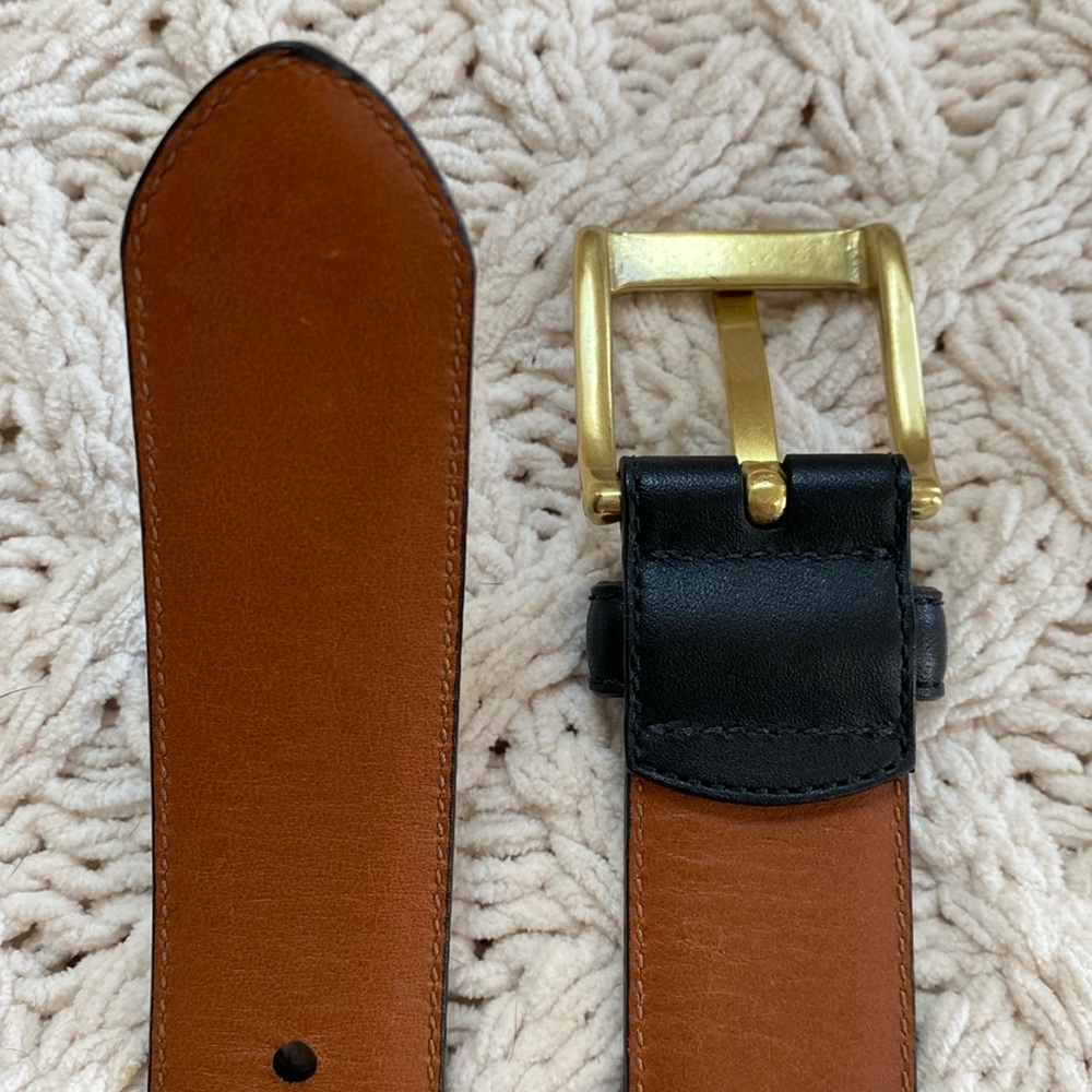 Coach Men Sz38 Leather Belt with Brass Buckle - Picture 5 of 11